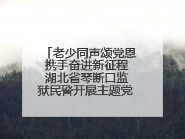 老少同声颂党恩 携手奋进新征程 湖北省琴断口监狱民警开展主题党日活动
