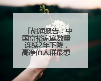 胡润报告：中国富裕家庭数量连续2年下降，高净值人群最想要“健康”