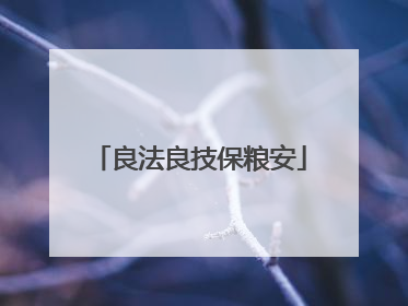 良法良技保粮安