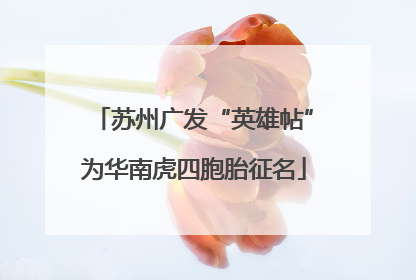 苏州广发“英雄帖”为华南虎四胞胎征名