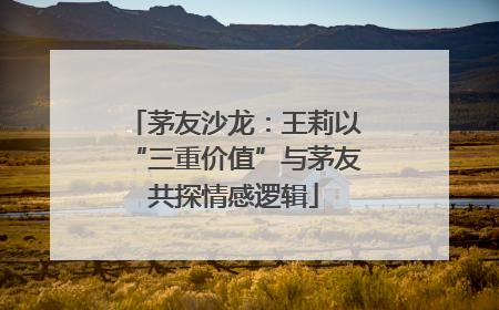 茅友沙龙：王莉以“三重价值”与茅友共探情感逻辑