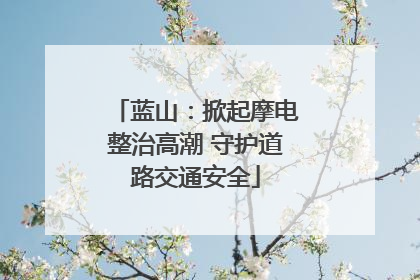 蓝山：掀起摩电整治高潮 守护道路交通安全