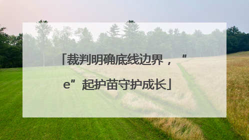裁判明确底线边界，“e”起护苗守护成长