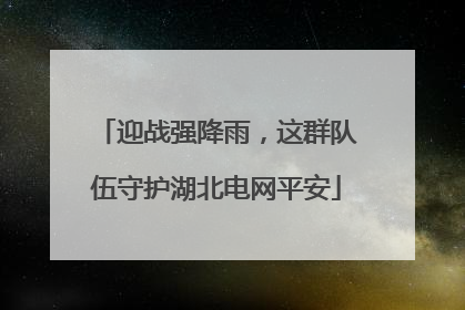 迎战强降雨，这群队伍守护湖北电网平安