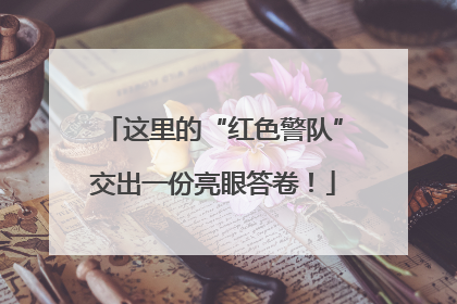 这里的“红色警队”交出一份亮眼答卷！