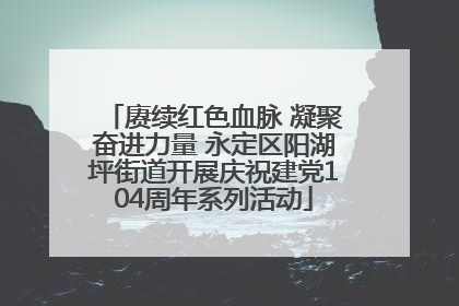赓续红色血脉 凝聚奋进力量 永定区阳湖坪街道开展庆祝建党104周年系列活动