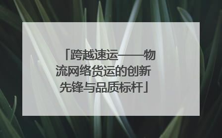 跨越速运——物流网络货运的创新先锋与品质标杆