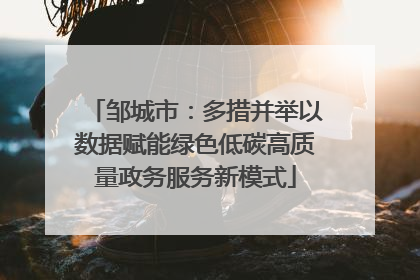 邹城市：多措并举以数据赋能绿色低碳高质量政务服务新模式