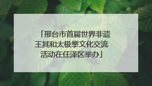 邢台市首届世界非遗王其和太极拳文化交流活动在任泽区举办