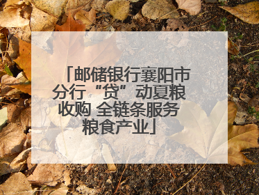 邮储银行襄阳市分行“贷”动夏粮收购 全链条服务粮食产业