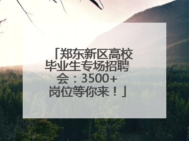 郑东新区高校毕业生专场招聘会：3500+岗位等你来！