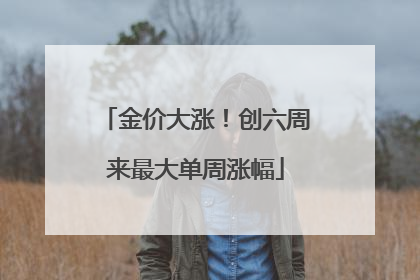 金价大涨！创六周来最大单周涨幅