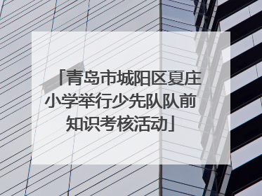 青岛市城阳区夏庄小学举行少先队队前知识考核活动