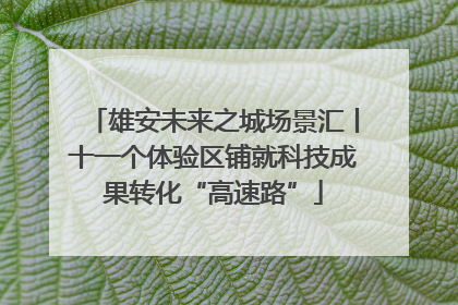 雄安未来之城场景汇丨十一个体验区铺就科技成果转化“高速路”