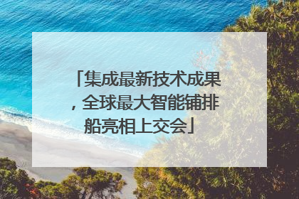 集成最新技术成果，全球最大智能铺排船亮相上交会
