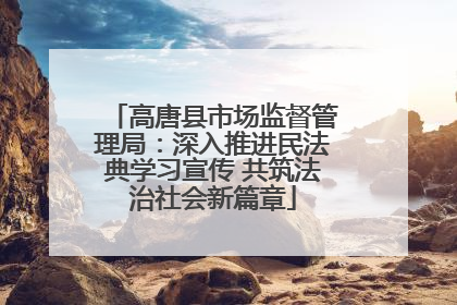 高唐县市场监督管理局：深入推进民法典学习宣传 共筑法治社会新篇章