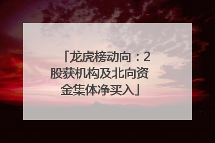 龙虎榜动向：2股获机构及北向资金集体净买入