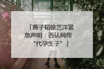 黄子韬徐艺洋紧急声明：否认网传 “代孕生子”