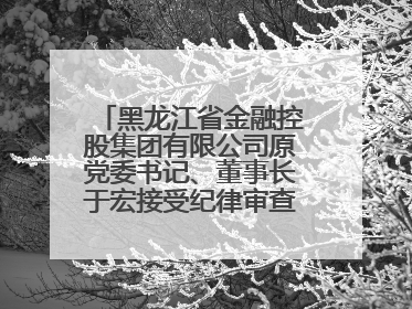 黑龙江省金融控股集团有限公司原党委书记、董事长于宏接受纪律审查和监察调查