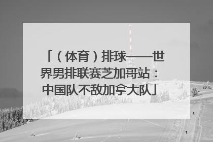 （体育）排球——世界男排联赛芝加哥站：中国队不敌加拿大队