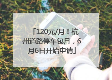 120元/月！杭州道路停车包月，6月6日开始申请
