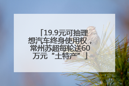 19.9元可抽理想汽车终身使用权，常州苏超每轮送60万元“土特产”