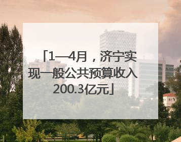 1—4月，济宁实现一般公共预算收入200.3亿元