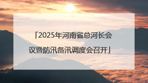 2025年河南省总河长会议暨防汛备汛调度会召开