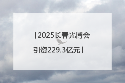 2025长春光博会引资229.3亿元