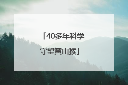 40多年科学守望黄山猴