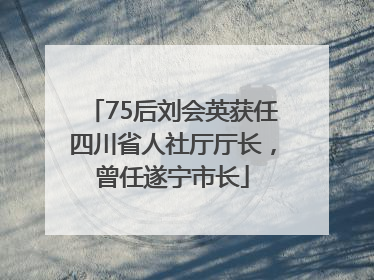 75后刘会英获任四川省人社厅厅长，曾任遂宁市长