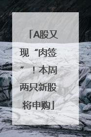 A股又现“肉签”！本周两只新股将申购